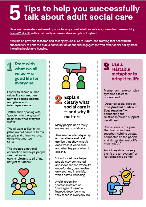 Tips to talk about social care