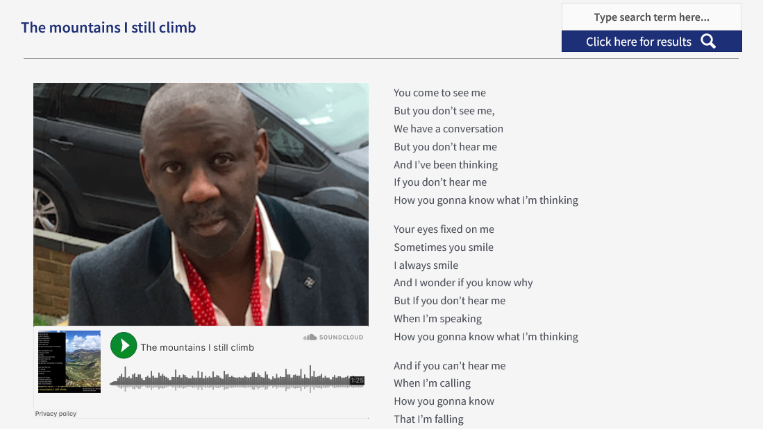 The mountains I still climb - Dementia Diaries - Ronald Amanze