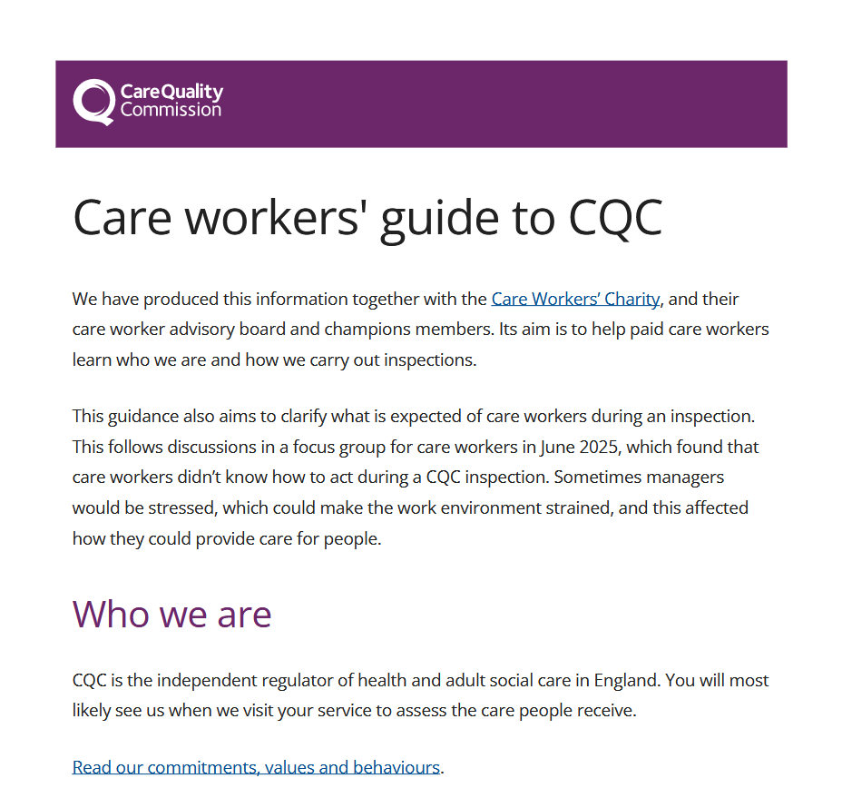 Care Quality Commission - care-workers-guide